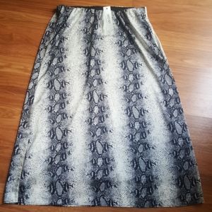 WD.NY satin long black/white print skirt